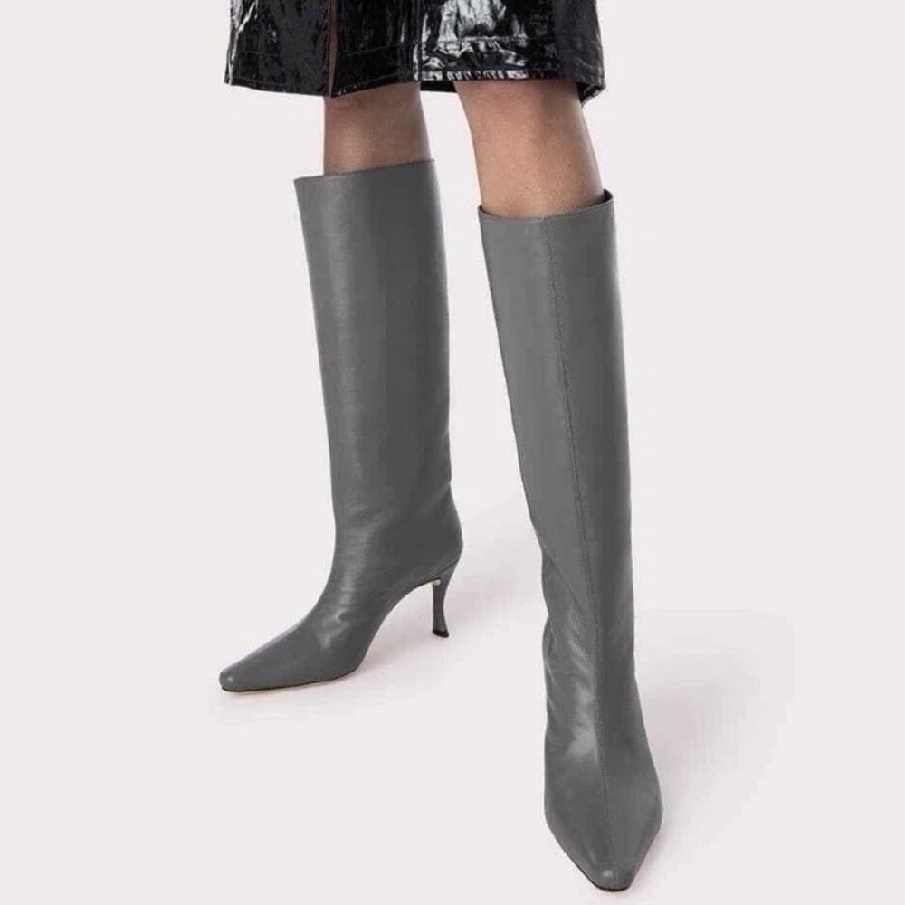 BY FAR Stevie 42 Rare Cement Tall Nappa Leather Women’s Boots Sz 8.5 NEW